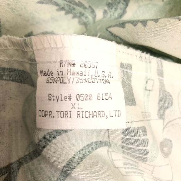 Authentic Tori Richard Honolulu Men’s Shirt Green - Picture 6 of 6